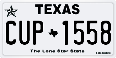 TX license plate CUP1558