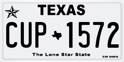 TX license plate CUP1572