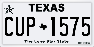 TX license plate CUP1575