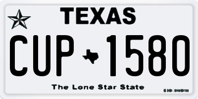 TX license plate CUP1580