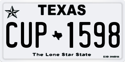 TX license plate CUP1598