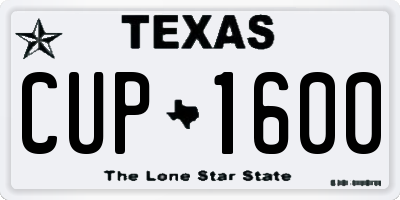 TX license plate CUP1600