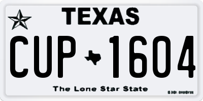 TX license plate CUP1604