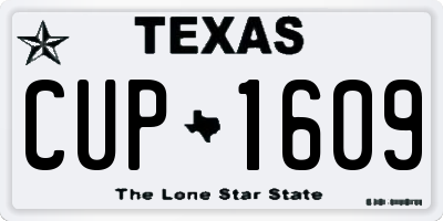 TX license plate CUP1609