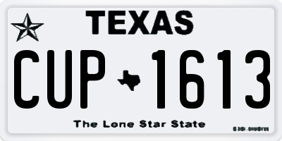 TX license plate CUP1613