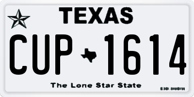 TX license plate CUP1614