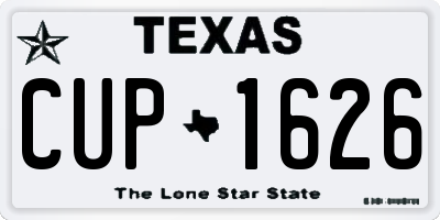 TX license plate CUP1626