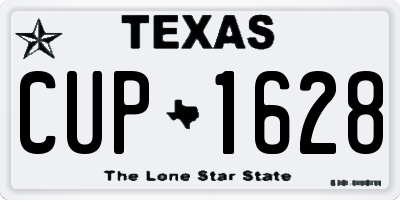 TX license plate CUP1628