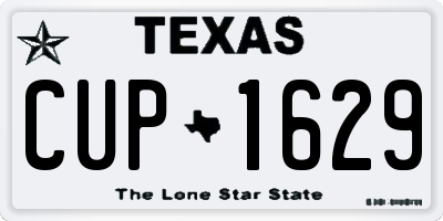 TX license plate CUP1629