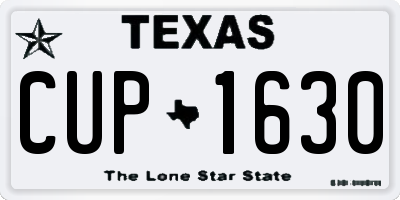 TX license plate CUP1630