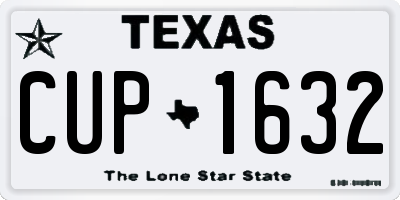 TX license plate CUP1632