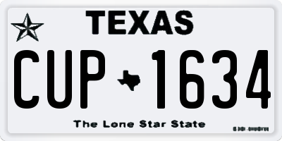 TX license plate CUP1634