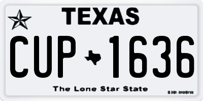 TX license plate CUP1636