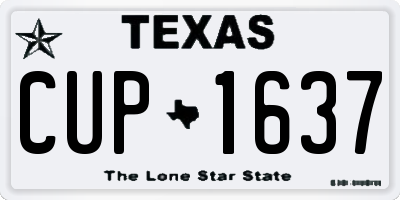 TX license plate CUP1637