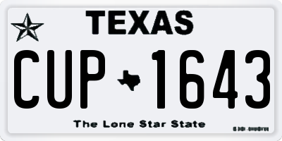 TX license plate CUP1643