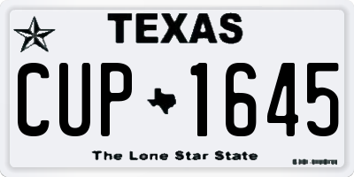 TX license plate CUP1645