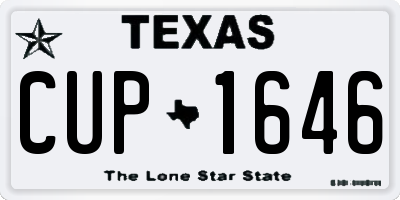 TX license plate CUP1646