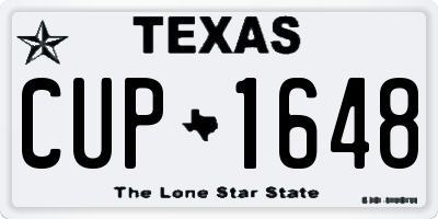 TX license plate CUP1648