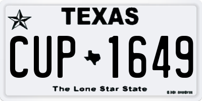 TX license plate CUP1649