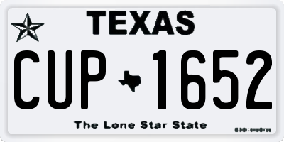 TX license plate CUP1652