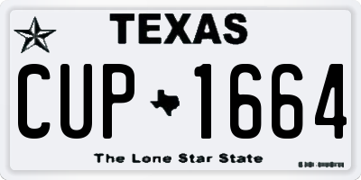 TX license plate CUP1664