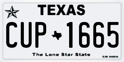 TX license plate CUP1665