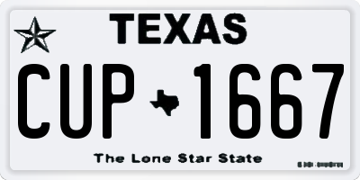TX license plate CUP1667