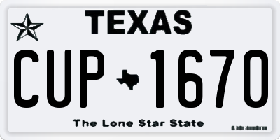 TX license plate CUP1670