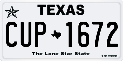 TX license plate CUP1672