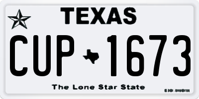 TX license plate CUP1673