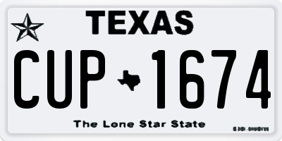 TX license plate CUP1674