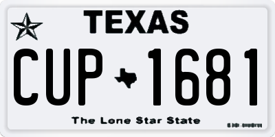 TX license plate CUP1681