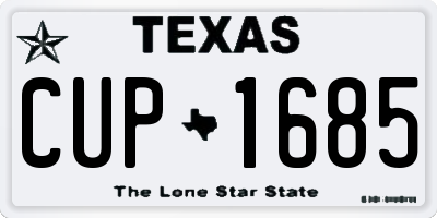 TX license plate CUP1685