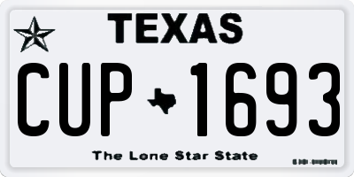 TX license plate CUP1693