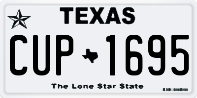 TX license plate CUP1695
