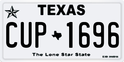 TX license plate CUP1696