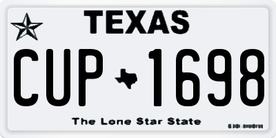 TX license plate CUP1698