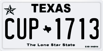 TX license plate CUP1713