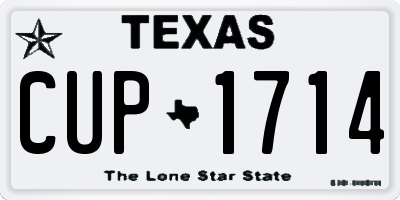 TX license plate CUP1714