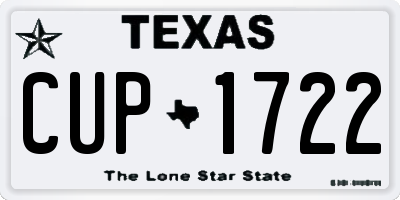 TX license plate CUP1722