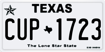TX license plate CUP1723