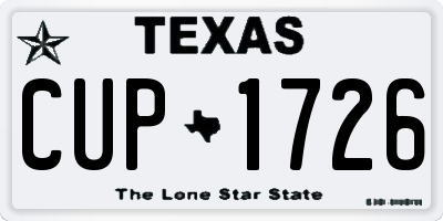 TX license plate CUP1726