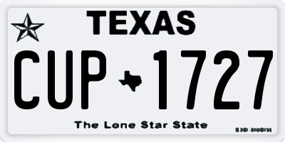 TX license plate CUP1727