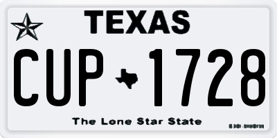 TX license plate CUP1728