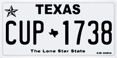TX license plate CUP1738