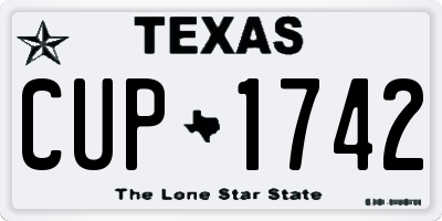 TX license plate CUP1742