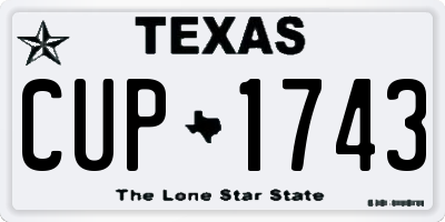 TX license plate CUP1743