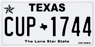 TX license plate CUP1744