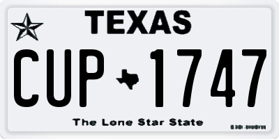 TX license plate CUP1747
