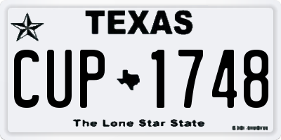 TX license plate CUP1748